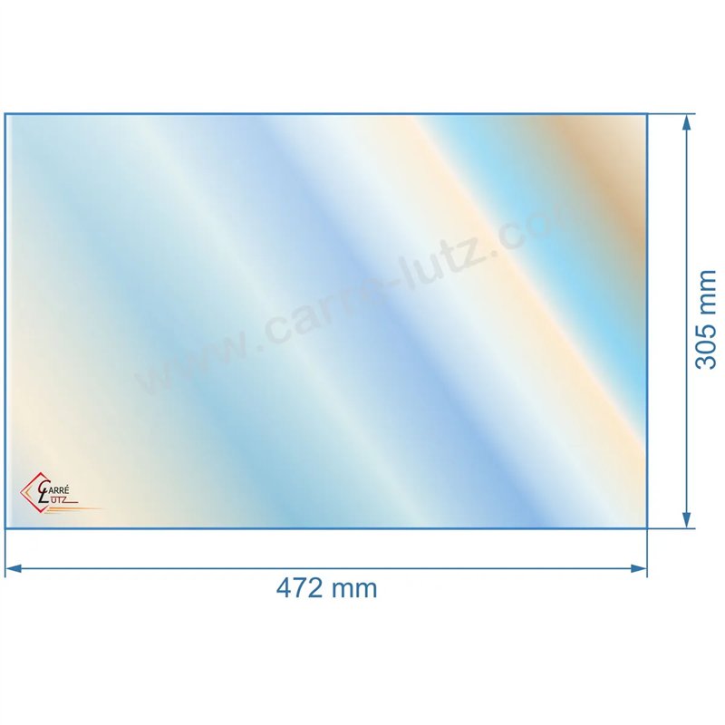 805028 - Vitre réfractaire Vitrocéramique 472x305 mm de foyer Panadero Alhambra