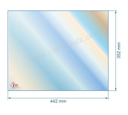 00396  805001 - Vitre réfractaire Vitrocéramique 442x352 mm de foyer Panadero Alpes 75,10 €