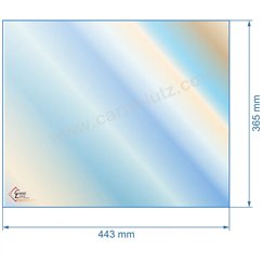 00397  805095 - Vitre réfractaire Vitrocéramique 443x365 mm de foyer Panadero Annecy 81,20 €