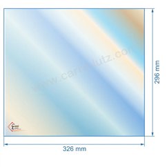00398  805004 - Vitre réfractaire Vitrocéramique 326x296 mm de foyer Panadero Aragon 49,90 €