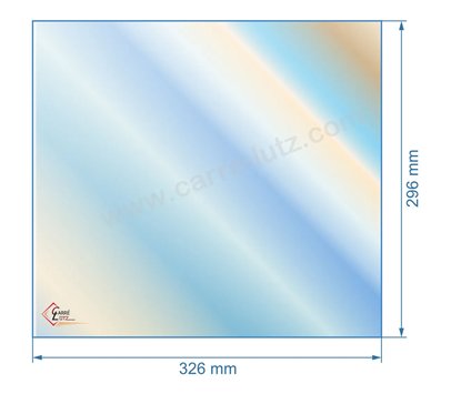 00398  805004 - Vitre réfractaire Vitrocéramique 326x296 mm de foyer Panadero Aragon 49,90 €