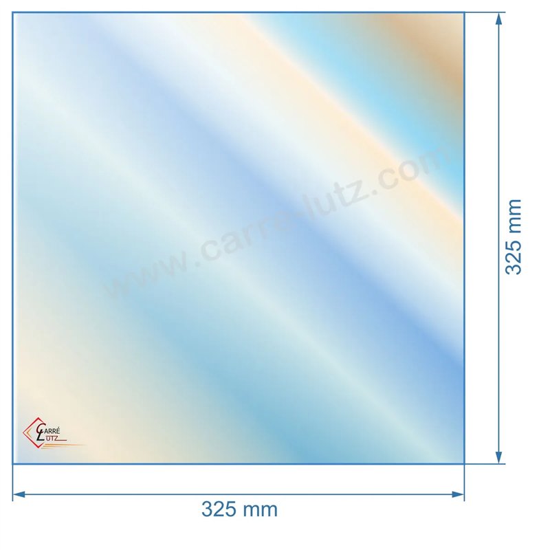 805033 - Vitre réfractaire Vitrocéramique 325x325 mm de foyer Panadero Atlanta