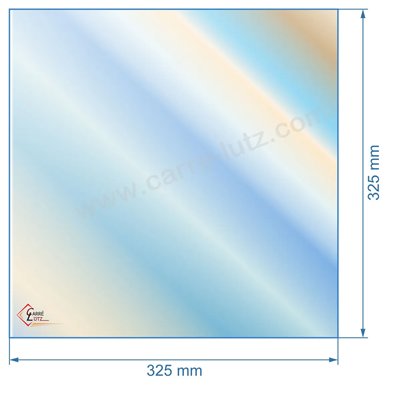 00401  805033 - Vitre réfractaire Vitrocéramique 325x325 mm de foyer Panadero Atlanta 51,60 €
