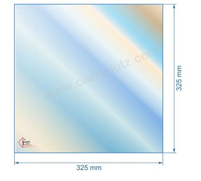 00401  805033 - Vitre réfractaire Vitrocéramique 325x325 mm de foyer Panadero Atlanta 51,60 €