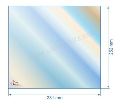00404  805007 - Vitre réfractaire Vitrocéramique 281x252 mm de foyer Panadero Atomium 40,40 €