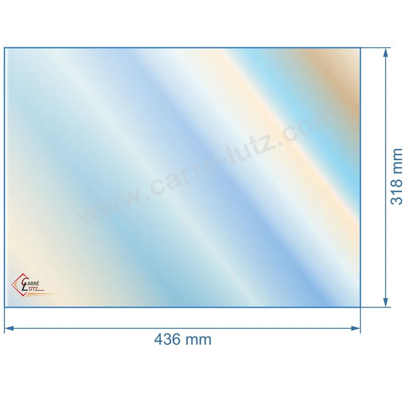 00405  805089 - Vitre réfractaire Vitrocéramique 436x318 mm de foyer Panadero Auckland 65,40 €