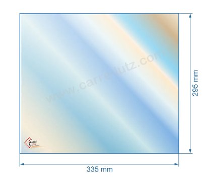 00407  805041 - Vitre réfractaire Vitrocéramique 335x295 mm de foyer Panadero Bali 50,70 €