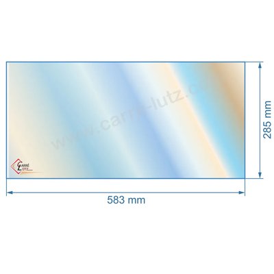 00408  805032 - Vitre réfractaire Vitrocéramique 583x285 mm de foyer Panadero Baltic 70,30 €