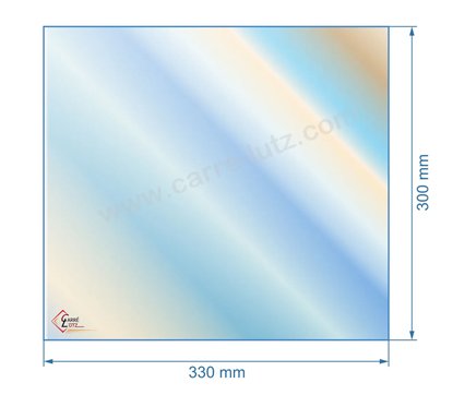 00411  805131 - Vitre réfractaire Vitrocéramique 330x300 mm de poele Panadero Sagres 50,80 €