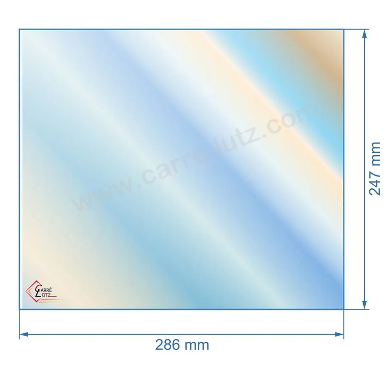 00412  805046 - Vitre réfractaire Vitrocéramique 286x247 mm de poele Panadero BD-1 29,90 €