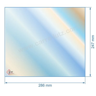 00412  805046 - Vitre réfractaire Vitrocéramique 286x247 mm de poele Panadero BD-1 40,40 €