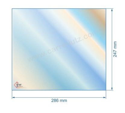 00412  805046 - Vitre réfractaire Vitrocéramique 286x247 mm de poele Panadero BD-1 40,40 €