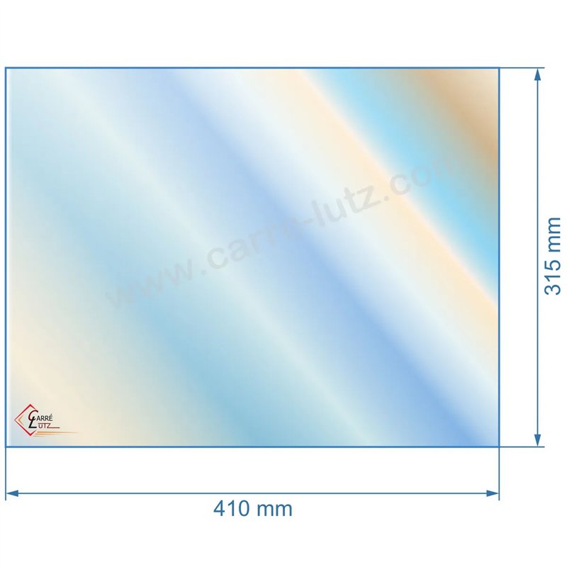 805054 - Vitre réfractaire Vitrocéramique 410x315 mm de poele Panadero Bergen