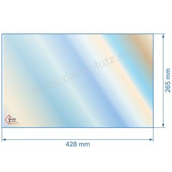 00417  805044 - Vitre réfractaire Vitrocéramique 428x265 mm de poele Panadero Calgary 55,80 €