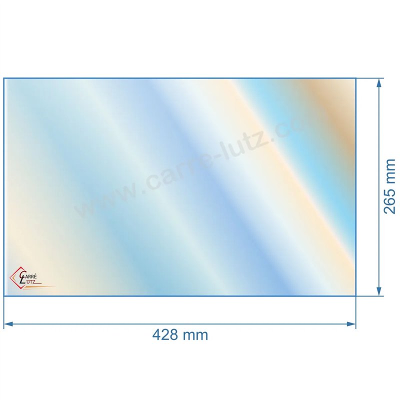 00417  805044 - Vitre réfractaire Vitrocéramique 428x265 mm de poele Panadero Calgary 55,80 €
