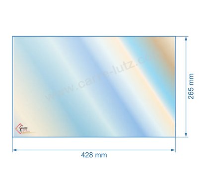 00417 805044 - Vitre réfractaire Vitrocéramique 428x265 mm de poele Panadero Calgary 48,00 €