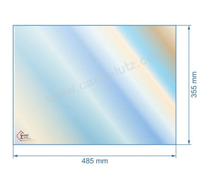 00420  805043 - Vitre réfractaire Vitrocéramique 485x355 mm de poele Panadero Chicago 77,70 €