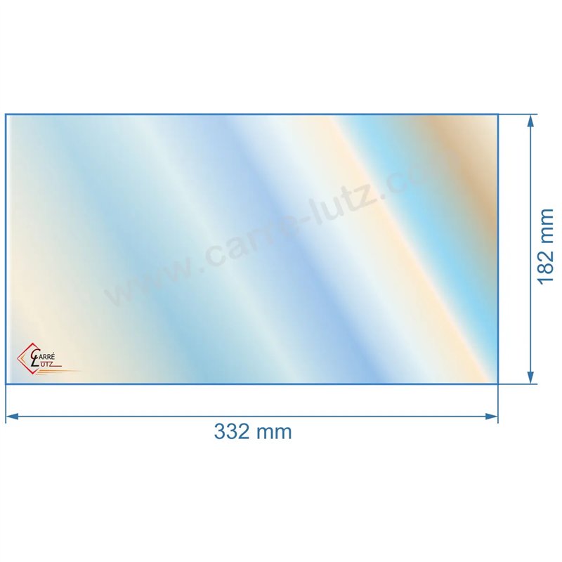 805019 - Vitre réfractaire Vitrocéramique 332x182 mm de poele Panadero Coimbra Sup,