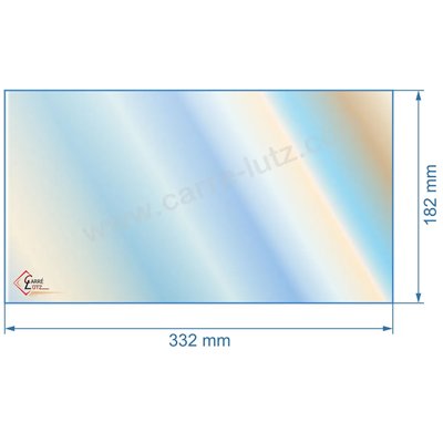 00421  805019 - Vitre réfractaire Vitrocéramique 332x182 mm de poele Panadero Coimbra Sup, 36,60 €