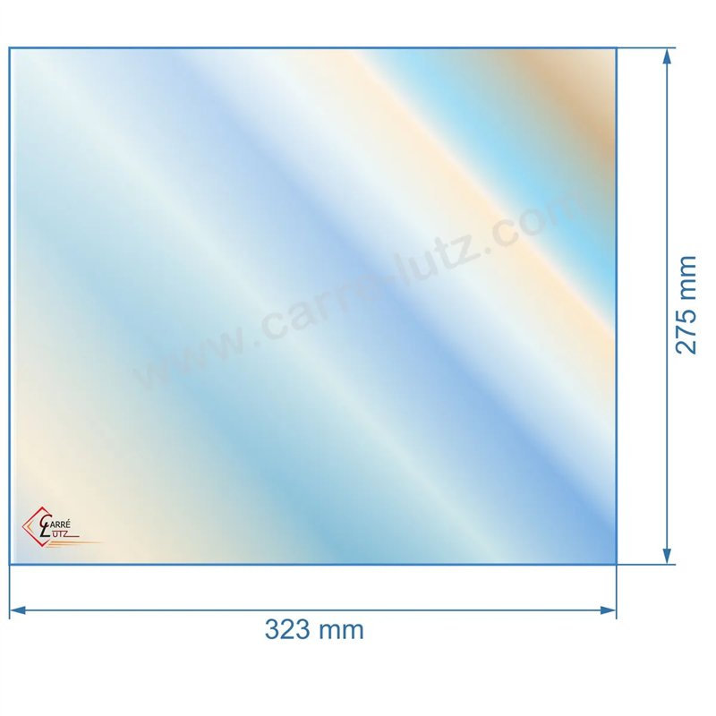 805048 - Vitre réfractaire Vitrocéramique 323x275 mm de poele Panadero E-30