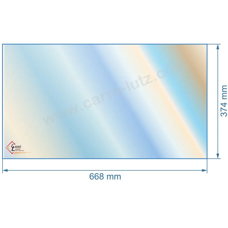 00426  805078 - Vitre réfractaire Vitrocéramique 668x374 mm de poele Panadero Fenix 106,20 €