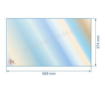 00426  805078 - Vitre réfractaire Vitrocéramique 668x374 mm de poele Panadero Fenix 101,00 €