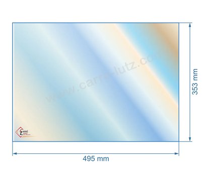 00430  805035 - Vitre réfractaire Vitrocéramique 495x353 mm de poele Panadero Zenia 73,90 €