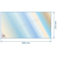 00431  805040 - Vitre réfractaire Vitrocéramique 595x310 mm de poele Panadero Kyoto 90,40 €