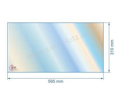 00431  805040 - Vitre réfractaire Vitrocéramique 595x310 mm de poele Panadero Kyoto 78,00 €