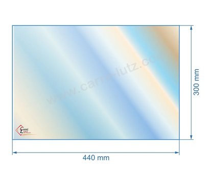 00432  805002 - Vitre réfractaire Vitrocéramique 440x300 mm de poele Panadero La Mancha 72,40 €