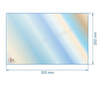 00434  805020 - Vitre réfractaire Vitrocéramique 325x202 mm de poele Panadero Monaco 2 38,50 €