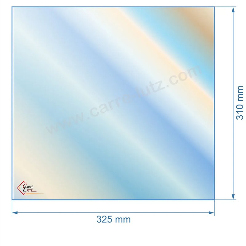 805025 - Vitre réfractaire Vitrocéramique 325x310 mm de poele Panadero Montana