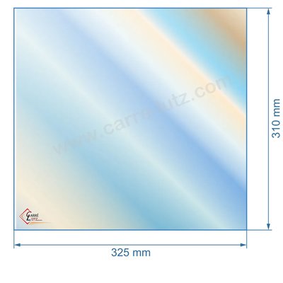 00435  805025 - Vitre réfractaire Vitrocéramique 325x310 mm de poele Panadero Montana 51,40 €