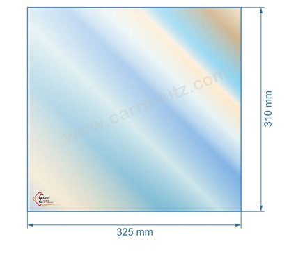 00435  805025 - Vitre réfractaire Vitrocéramique 325x310 mm de poele Panadero Montana 42,60 €
