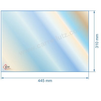 00436  805003 - Vitre réfractaire Vitrocéramique 445x310 mm de poele Panadero Montreal 58,30 €
