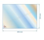 00436  805003 - Vitre réfractaire Vitrocéramique 445x310 mm de poele Panadero Montreal 58,30 €