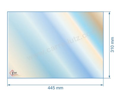 00436  805003 - Vitre réfractaire Vitrocéramique 445x310 mm de poele Panadero Montreal 68,40 €
