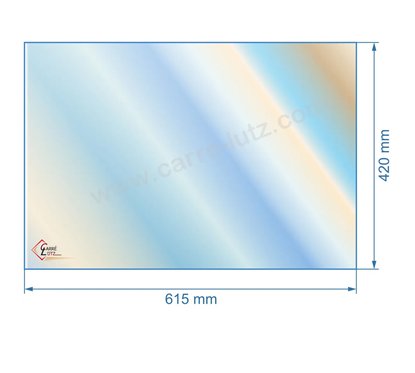 00437  805098 - Vitre réfractaire Vitrocéramique 615x420 mm de poele Panadero Muse 114,80 €