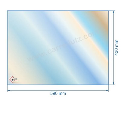 00438  805027 - Vitre réfractaire Vitrocéramique 590x430 mm de poele Panadero Nevada 107,20 €