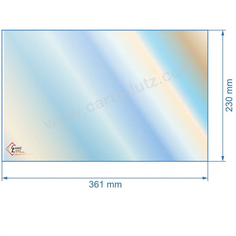 805010 - Vitre réfractaire Vitrocéramique 361x230 mm de poele Panadero Nimes