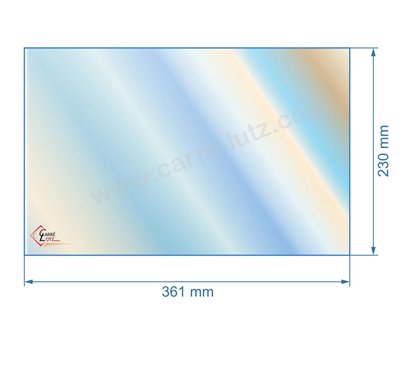 00439  805010 - Vitre réfractaire Vitrocéramique 361x230 mm de poele Panadero Nimes 47,20 €