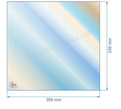 00440  805042 - Vitre réfractaire Vitrocéramique 355x339 mm de poele Panadero Odessa 61,60 €