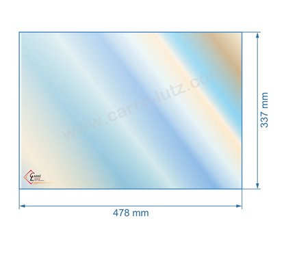 805087 - Vitre réfractaire Vitrocéramique 478x337 mm de poele Panadero Zinc