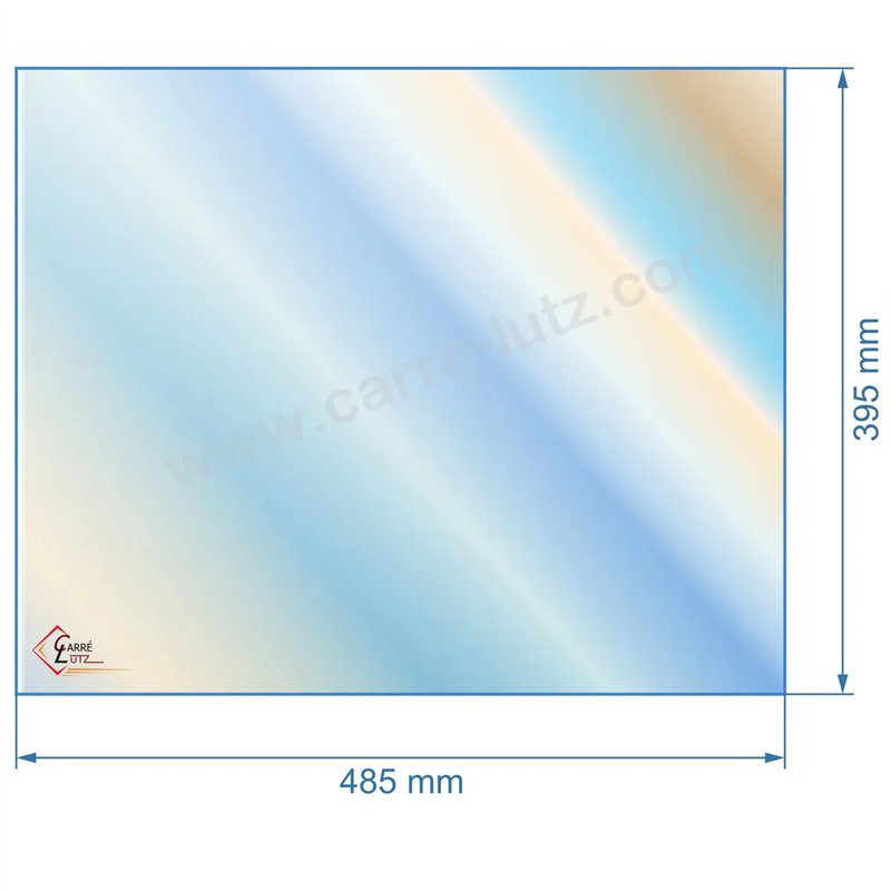 805097 - Vitre réfractaire Vitrocéramique 485x395 mm de poele Panadero Chambery