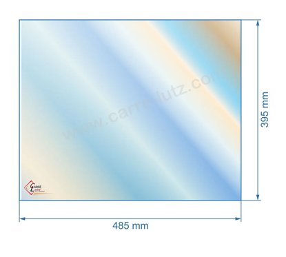 805097 - Vitre réfractaire Vitrocéramique 485x395 mm de poele Panadero Chambery