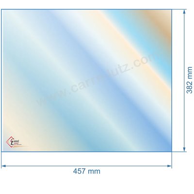 00445  805135 - Vitre réfractaire Vitrocéramique 457x382 mm de poele Panadero Orleans 82,50 €
