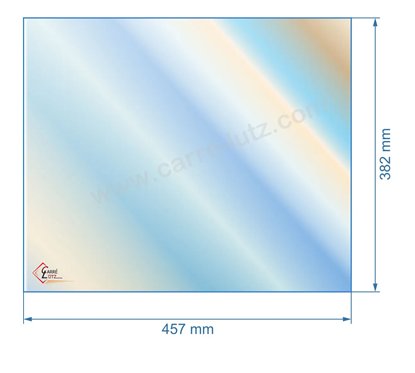 00445  805135 - Vitre réfractaire Vitrocéramique 457x382 mm de poele Panadero Orleans 73,80 €