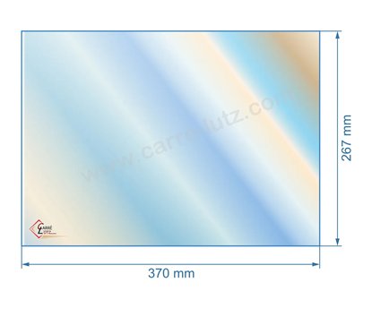 805068 - Vitre réfractaire Vitrocéramique 370x267 mm de poele Panadero Charme