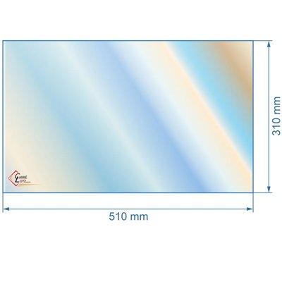 00447  805034 - Vitre réfractaire Vitrocéramique 510x310 mm de poele Panadero Canada 72,50 €