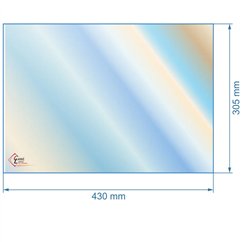 00448  805120 - Vitre réfractaire Vitrocéramique 430x305 mm de poele Panadero Coimbra 68,90 €